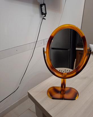 specchio ovale da toeletta makeup con due specchi