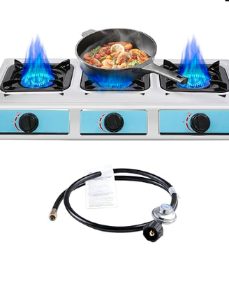 Fornello a Gas, Piano Cottura Portatile con 3 Fuoc