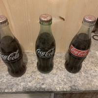 Tris bottiglie vetro Coca-cola