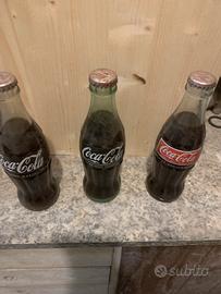 Tris bottiglie vetro Coca-cola
