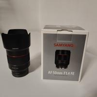 Samyang AF 50mm f/1.4 FE attacco Sony E-mount