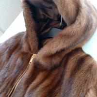 pelliccia di visone Demi Buff con cappuccio 