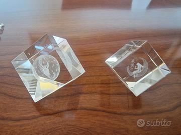 2 Cristalli in 3D con Incisioni Laser 