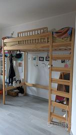 Letto singolo a soppalco semi nuovo