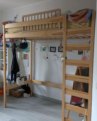 Letto singolo a soppalco semi nuovo