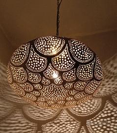 Lampada a sospensione in ottone, diametro 45 cm