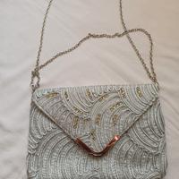 BORSA GRIGIA CON BRILLANTINI