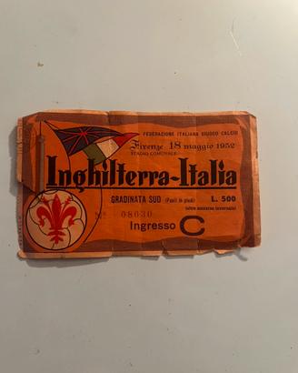 Biglietto partita calcio 1952