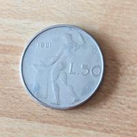 Moneta da 50 lire rara