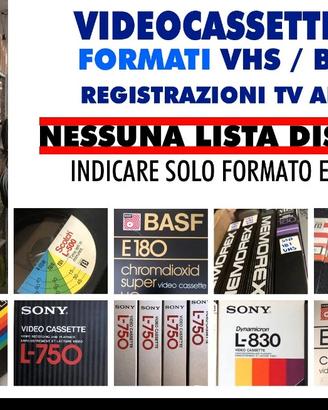 Videocassette Betamax e Vhs usate