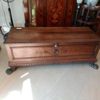 CASSA PANCA IN LEGNO CON DECORI