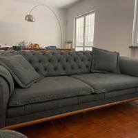 Divani chesterfield tessuto legno