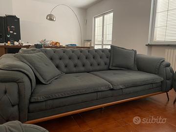 Divani chesterfield tessuto legno