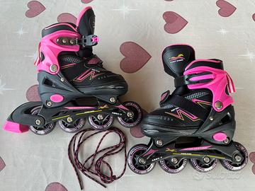 Pattini Roller bambina 8 ruote LED + caschetto