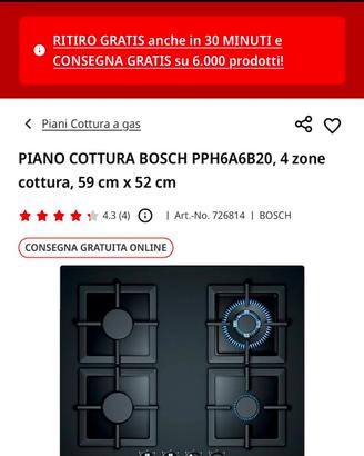 Cucina bosch a gas ( 4 fuochi ) serie 6