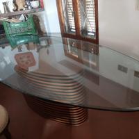 tavolo cristallo ovale 