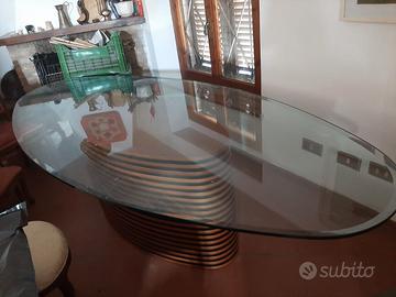 tavolo cristallo ovale 