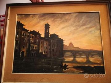 Quadri olio su tela con cornice del '900