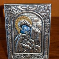 Argento 925 Icona da viaggio Natività Madonna Gesù