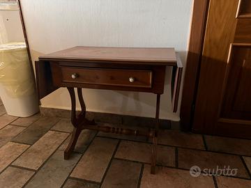 Tavolino/consolle vintage in legno con ali apribil
