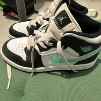 Jordan 1  mid verde acqua come nuove taglia 33 bam