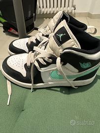 Jordan 1  mid verde acqua come nuove taglia 33 bam