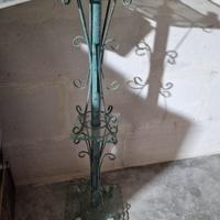 Porta vaso a colonna vetro e ferro