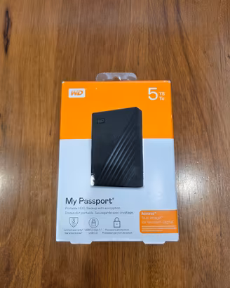 Hard Disk Esterno WD My Passport 5TB Nero
