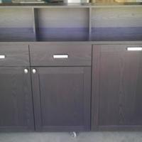 bancone bar nero wenghè cassetti anta ribalta ruot