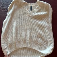 Maglione smanicato color panna