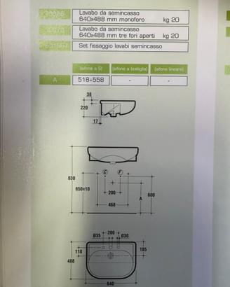 Lavabo semincasso ideal standard