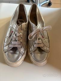 Scarpe Superga color argento, tg. 37