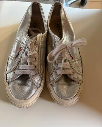 Scarpe Superga color argento, tg. 37