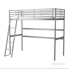 letto soppalco IKEA SVÄRTA 140x200 cm in metallo