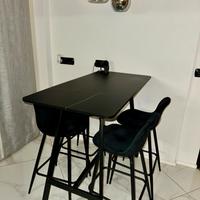 Tavolo pranzo stile bar + sgabelli (set completo)