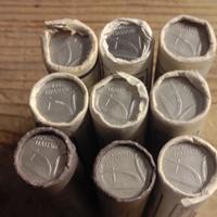 10 LIRE-"SPIGA"-1975-9 ROTOLINI DA 50 PEZZI-FOTO