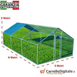 Gabbia Galline 3x6 m x h 2 m - 18mq – azzurro