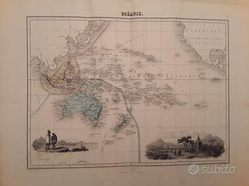 Carta geografica antica dell'Oceania 