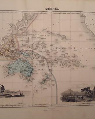 Carta geografica antica dell'Oceania 