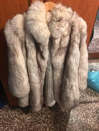 cappotto donna con vera pelliccia di volpe artica
