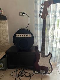 Basso elettrico Johnson + Amplificatore Clement GX
