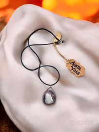Collana con Pietra Naturale Minerale “Agata Viola”