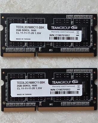 RAM SODIMM Team Group 4GB (2x2GB) DDR3L 1600MHz