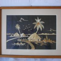 Quadro in Bambù e Paglia - Cornice e vetro - 44x34