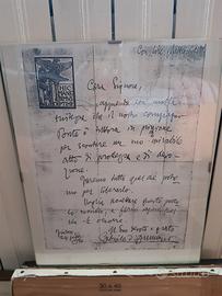 Manoscritto Gabriele d'Annunzio + cornici e tele