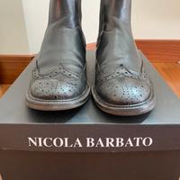 Stivaletti uomo pelle nera con elastici tg42