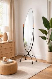 Specchio da terra vintage anni 70 design 170x40