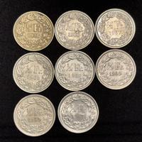 Lotto monete da 1/2 franco argento