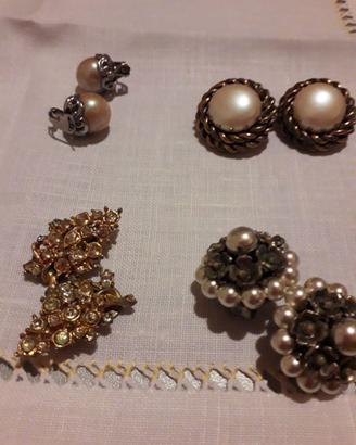 Bigiotteria orecchini clips eleganti vintage