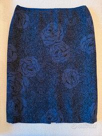 GONNA TUBINO TESSUTO FANTASIA TONO BLU INVERNALE